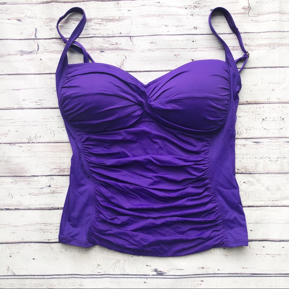 NWT La Blanca Swimwear Island Heart Tankini Top